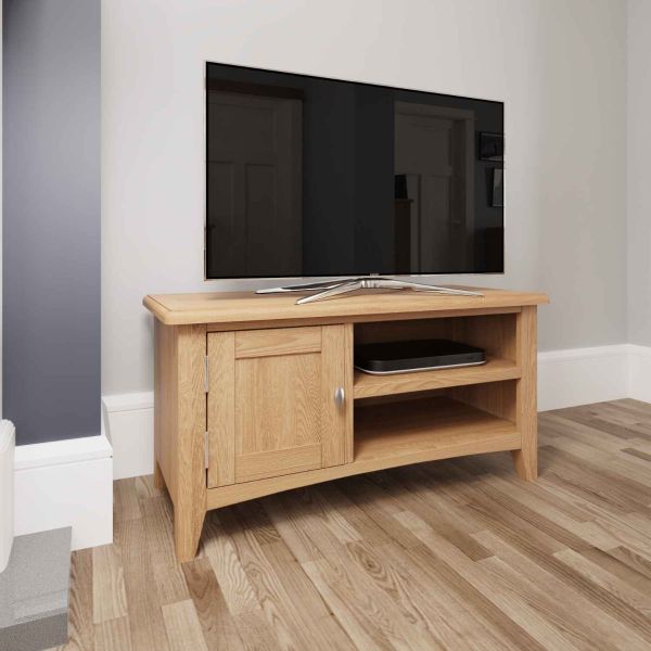 Grasmere GAO-STV Natural Light Oak Solid Wood TV unit living room furniture kettle interiors