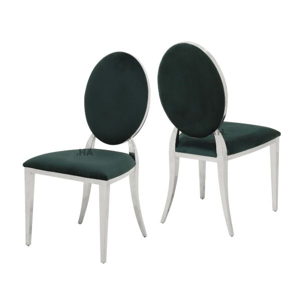 Hampton Green Dining Chairs
Green Plush Velvet Dining chair
Chrome Legs Dining Chairs 
Green Dining Chairs