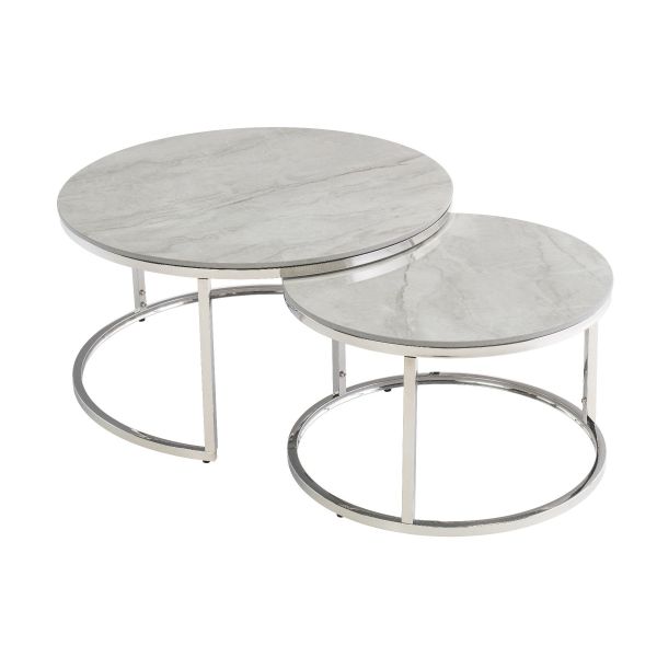 Benson Round Coffee Table Set - Vilas Grey