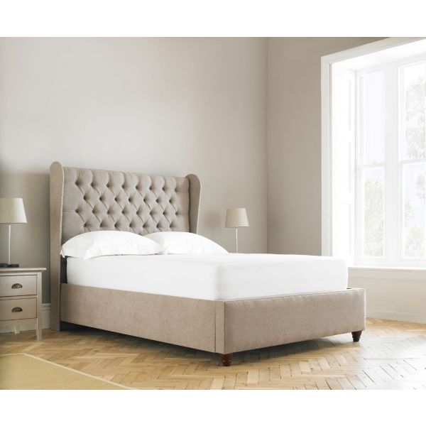 Orianna Wingback  Fabric Upholstered Bed Frame