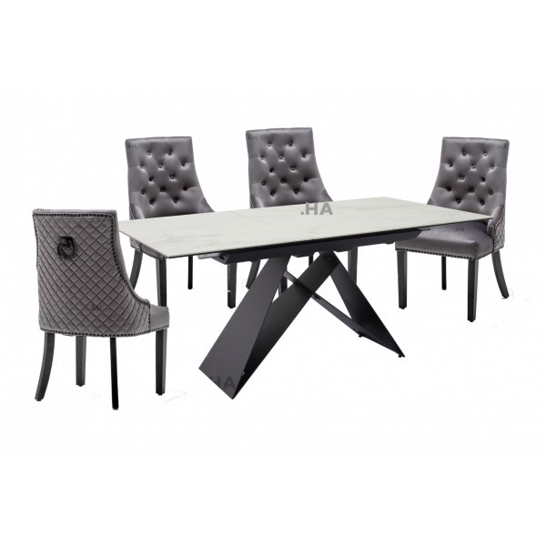 Joshua ceramic Dining Table with Cambridge Chairs
