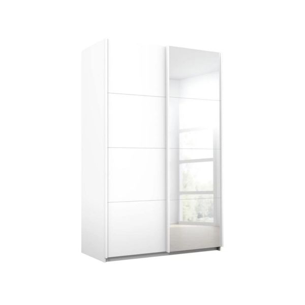 Rauch Lima 136cm 2 Door Sliding Wardrobe with 1 Decor Door and 1 Mirror Door