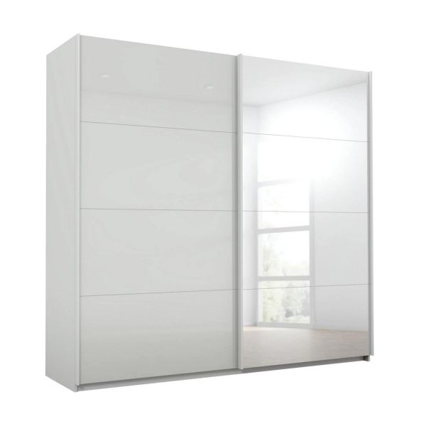 Rauch Lima 226cm 2 Door Sliding Wardrobe with 1 Glass Door and 1 Mirror Door 