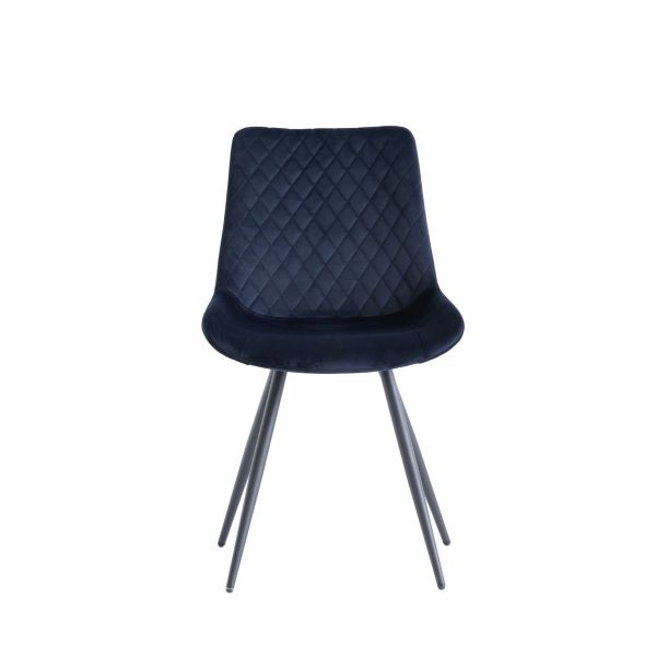 4 x Mabelo Velvet Dining Chair - Deep Blue