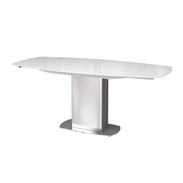Oscar Super white Tempered Glass Dining Table 
Torelli Olivia Swivel white Glass Dining Table