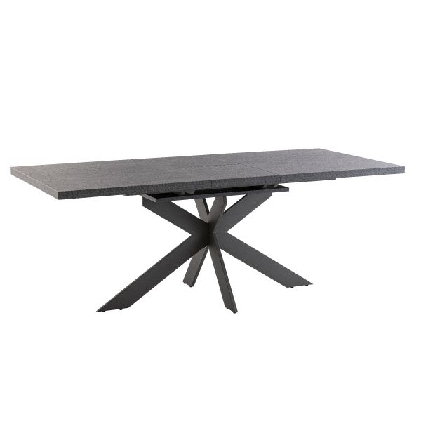 Picasso 1.6m (+0.4m) Extending Dining Table - Dark Grey x Flame