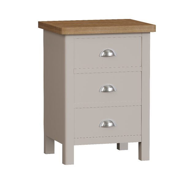 Ramada RA-LBSC-TR Dove Grey Small 3 Drawer Bedside Cabinet