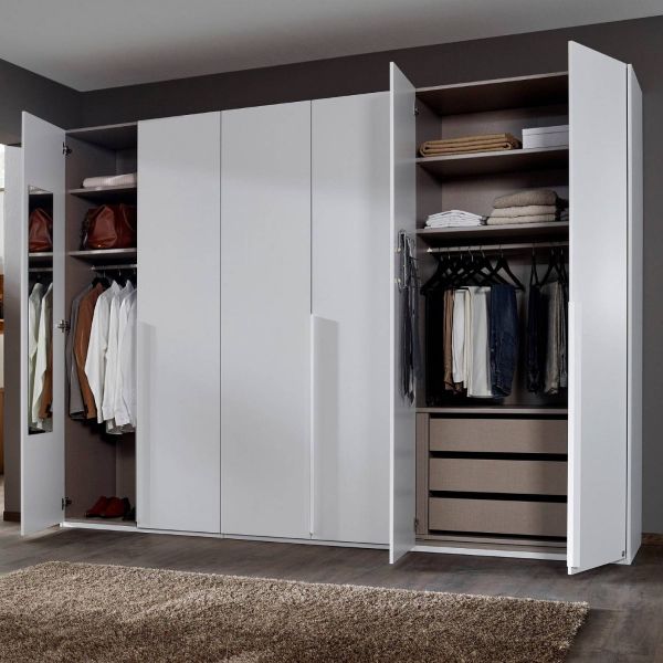 Rauch Purisma white 6 Door Wardrobe with plenty of storage and long door handles 