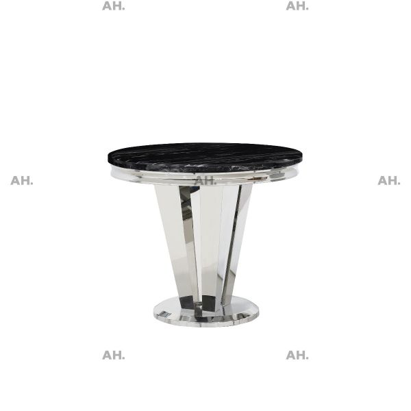 Riccardo Round Black Marble Top Dining Table