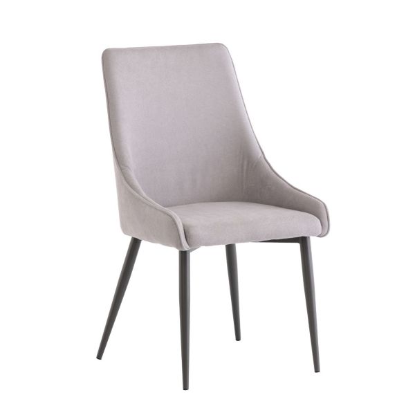 4 x Rimini Fabric Dining Chairs - Grey Fabric