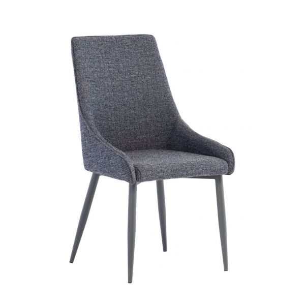 4 x Rimini Fabric Dining Chairs - Blue/Grey Fabric