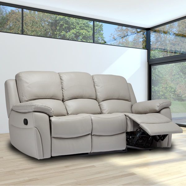 Sienna 3-Seater Leather Sofa Set Half leather sofa Sale