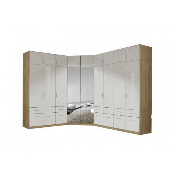 Celle Extra Combi Corner  Hinged Wardrobe With Drawers 