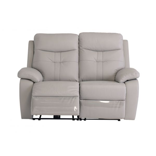 Chicago 2 Seater Light Grey Leather Sofa