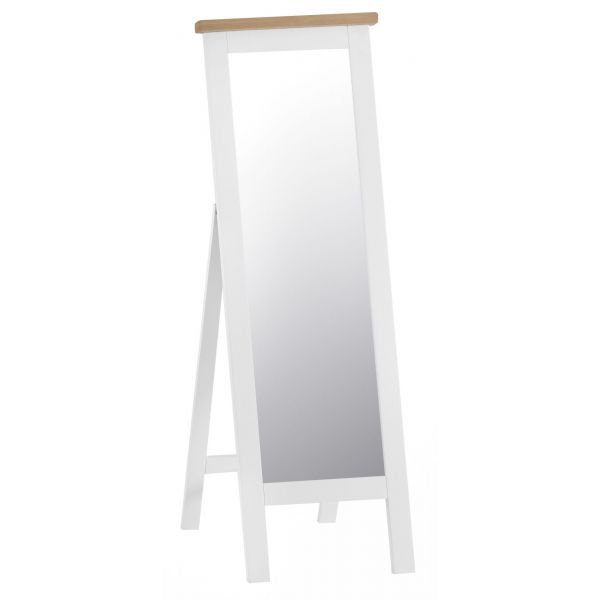 Telford Lime washed Oak White Painted Cheval Mirror