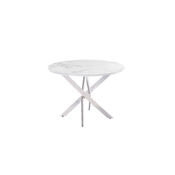 Waverley 1.07m Round Dining Table - White Marble