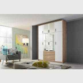 Hildesheim Extra Sonoma Oak & Alpine White Combi Wardrobe 
4 Door Wardrobe, 4 Door Wardrobe with drawers