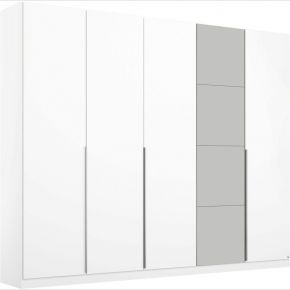 Rauch Bellezza White and Grey 5 Door Hinged Wardrobe
5 Door white wardrobe 
wardrobe with full interior 
Bellezza wardrobe 