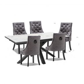 Phoenix Dining Table Set Cambridge Plush Velvet Chairs