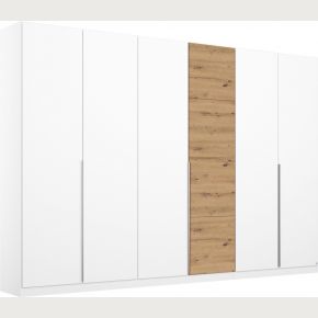 Rauch Bellezza White and Oak 6 Door Hinged Wardrobe 
Rauch German Wardrobes
6 Door High Gloss White Wardrobe 
High Gloss White Wardrobe 
6 Door wardrobe with premium interior