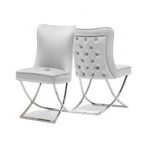 Aries Dark Grey Knockerback Plush Velvet Chair 