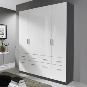 Rauch Celle Metallic Grey and High Polish white  Front 4 Door Hinged combi Wardrobe
Rauch Celle 4 Door Combi Wardrobe 
4 door 8 Drawer Large wardrobe
1.81M 4 Door High Gloss white Wardrobe
German 4 Door Wardrobe