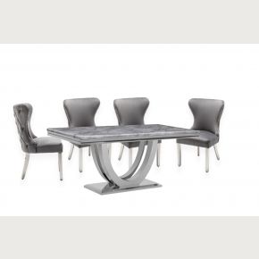 Denver Grey Marble dining table with Florence Chairs