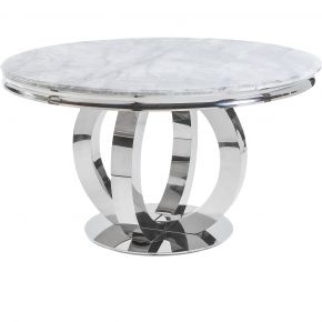 Oracle 130cm Round Grey Marble Dining Table