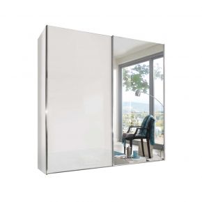 Wiemann Miami Plus 150CM White Glass Front Sliding Door Wardrobe
