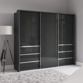 Wiemann pacifica 3 door sliding wardrobe with  drawers