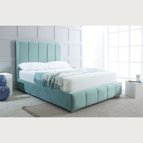 Quito Wingback Fabric Upholstered Bed Frame