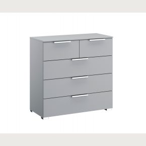 Rauch formes 5 drawer chest comes with decor front and chrome handles