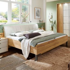 Wiemann Bianco Oak With Champagne Faux Leather Bed
