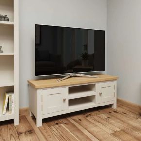 RA-LTV- TR Kettle Interiors Ramada RA Dove Grey Painted Oak Top Large TV Unit