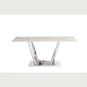 Remi Kass Gold Stone Top Dining Table 
White ceramic dining table
Modern stone top dining table