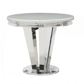 Riccardo Round Cream Marble Top Dining Table
