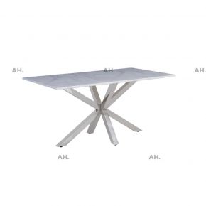 Riviera White Marble 160CM Dining Table