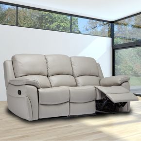 Sienna 3-Seater Leather Sofa Set Half leather sofa Sale