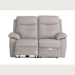 Chicago 2 Seater Light Grey Leather Sofa
