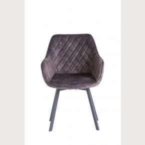 2 x Viola Swivel Dining Chair - Graphite Velvet