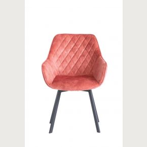 2 x Viola Swivel Dining Chair - Pink Velvet