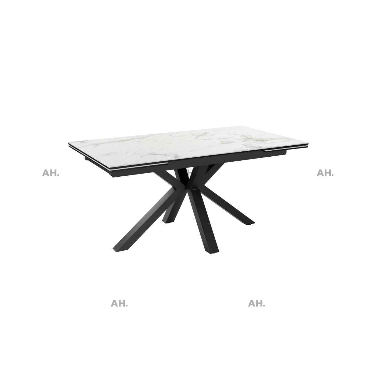 Phoenix Ceramic White Marble Top Ext Dining Table 
