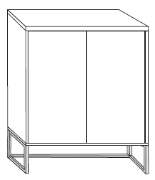 2 Door Dresser Front in Carcase colour(Angled Feet)