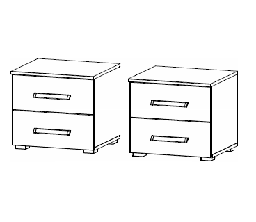 2 Drawer Bedside Table (Pair) 