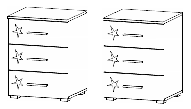 3 Drawer Bedside - Pair