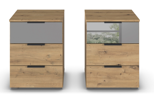 bedside table pair (2x 3 drawers)
