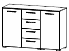 chest of drawers (2 door, 4 drawers)